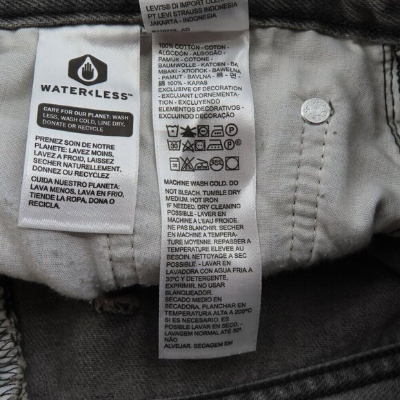 Levis Womens 27 Low Pro Straight Leg Mid Rise Gray Bleached Denim Jeans NEW - Picture 10 of 12